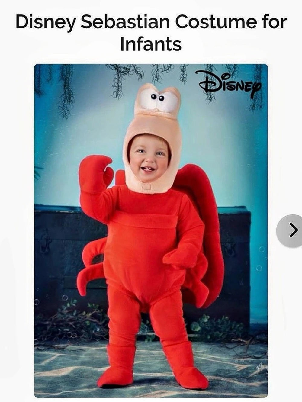 Disney Sebastian Costume for Infants Size 6/9 mo